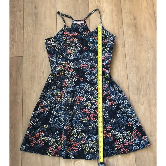Banana Republic Dress Womens 6 Black Floral Print Sleeveless A Line Short Whimsy - Picture 8 of 9